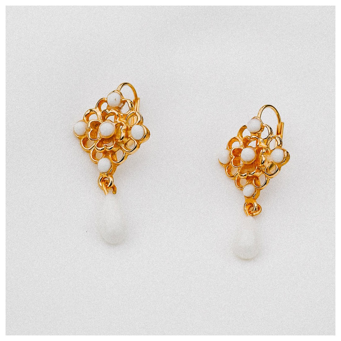 Boucles D’oreilles Vintage Taratata – Pendantes Vertes Avec Strass – Pour Oreilles Percées