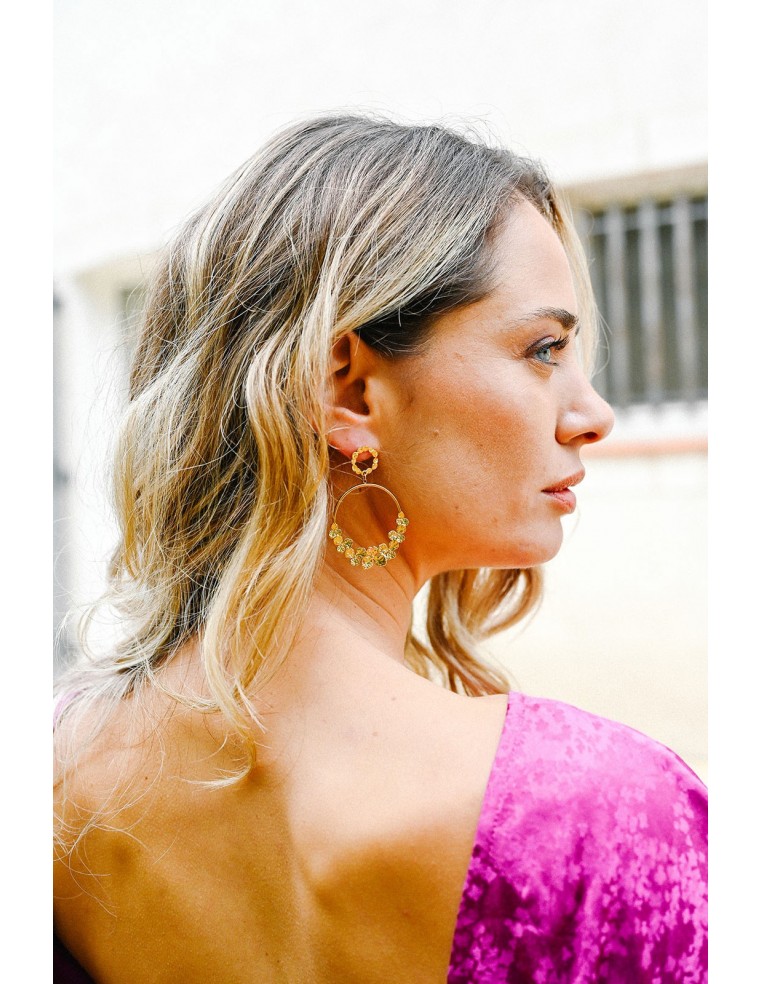 Boucles d'oreilles pensées dorées - Comptoir Doré