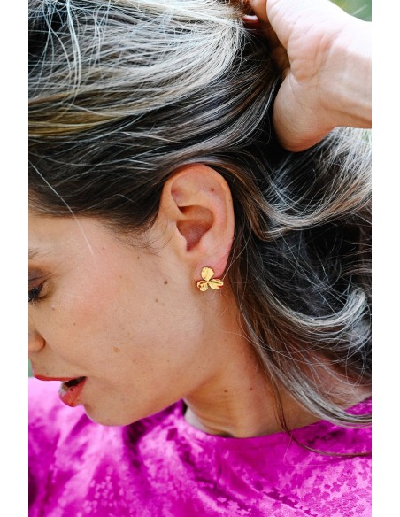 Boucles d'oreilles pensée Grace - made in France - Comptoir Doré