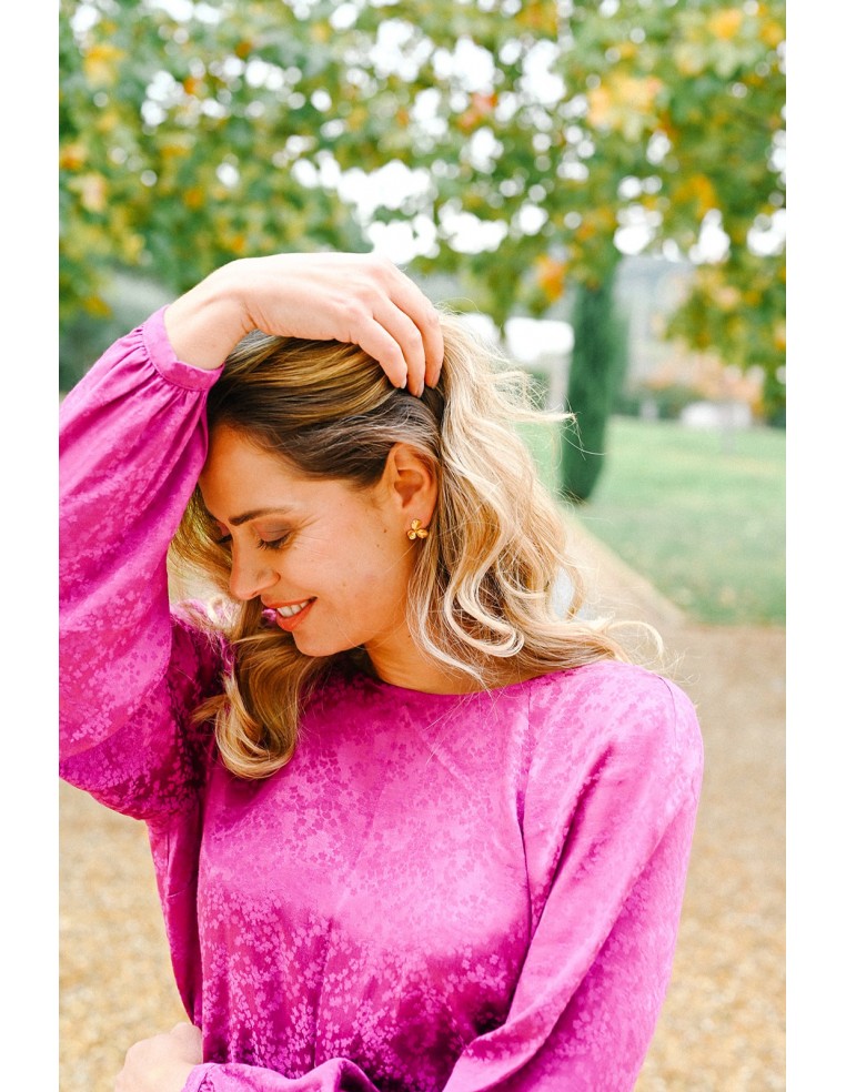 Boucles d'oreilles pensée Grace - made in France - Comptoir Doré