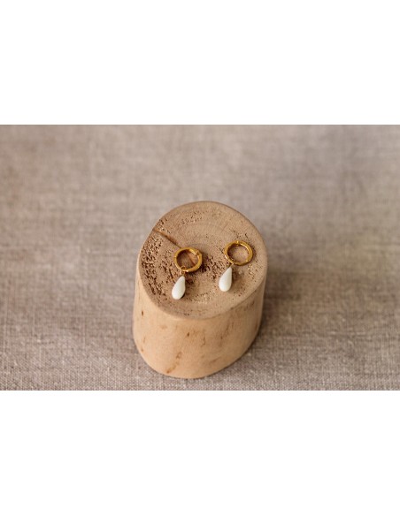 Boucles d'oreilles créoles porcelaine froide - Les Perles de la Bastide - Comptoir Doré