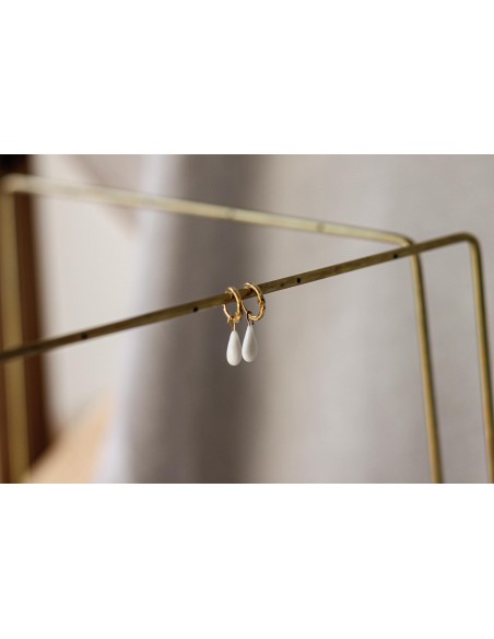 Boucles d'oreilles créoles porcelaine froide - Les Perles de la Bastide - Comptoir Doré