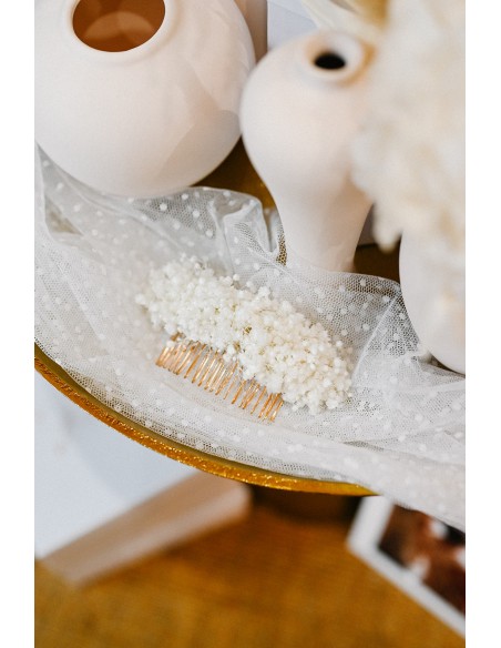 Peigne fleurs séchées mariée - L'Atelier de Clotilde - Comptoir Doré