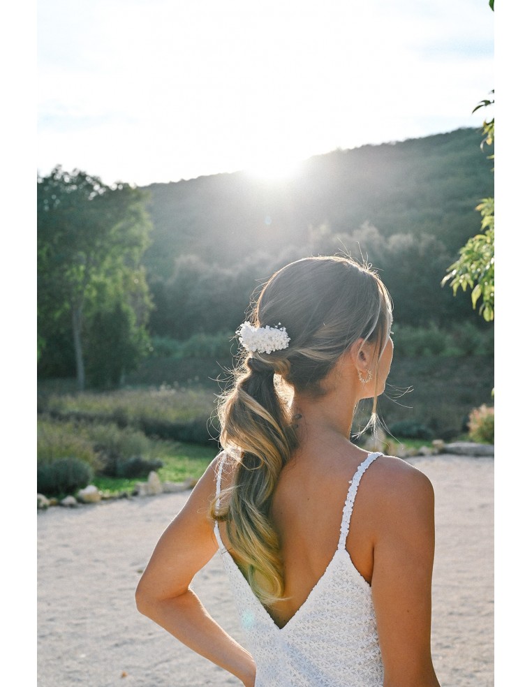 Peigne fleurs séchées mariée - L'Atelier de Clotilde - Comptoir Doré