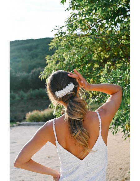 Peigne fleurs séchées mariée - L'Atelier de Clotilde - Comptoir Doré