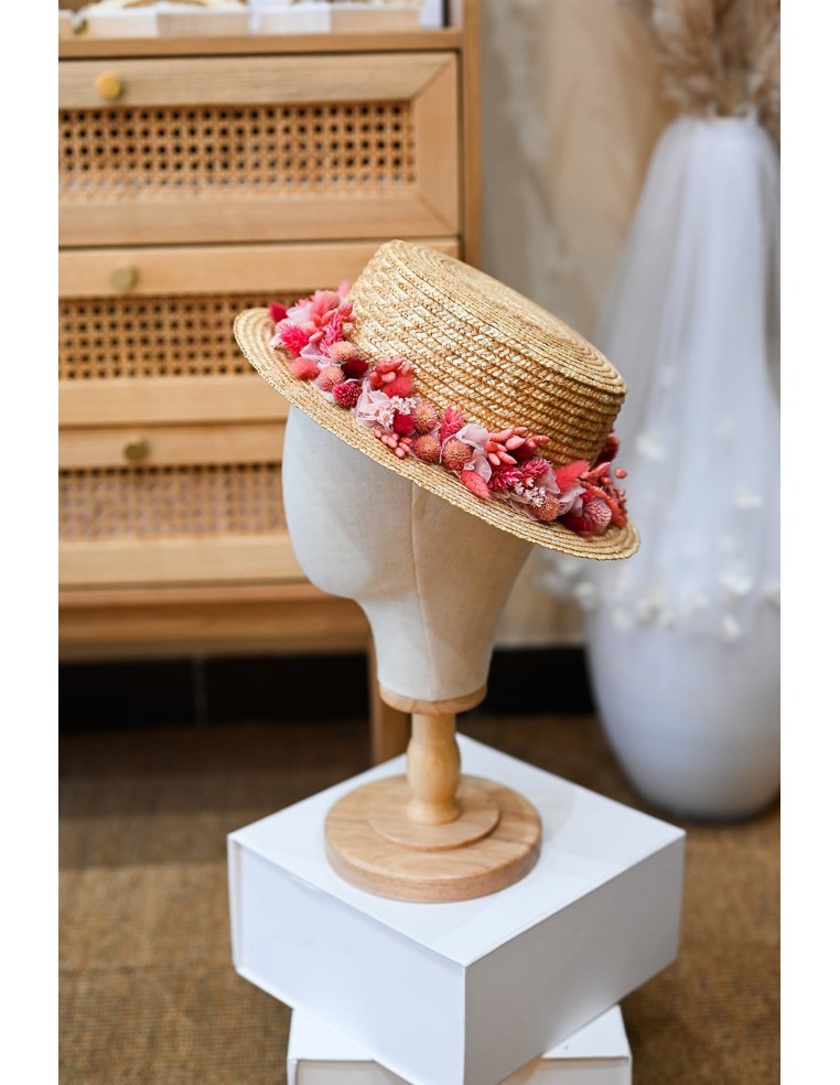 Canotier fleuri mariage Rosaline - Bellemond - Comptoir Doré