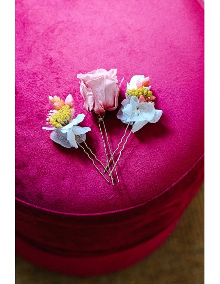 Pics à cheveux fleurs séchées - L'Atelier de Clotilde - Comptoir Doré