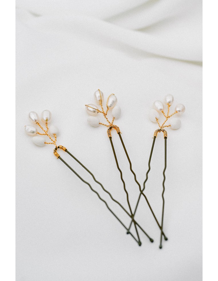 Epingles à cheveux porcelaine froide - Coraly T - Les perles de la Bastide