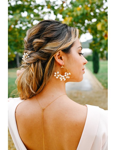 Boucles d'oreilles mariée porcelaine froide - Les Perles de la Bastide - Comptoir Doré