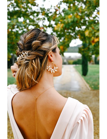 Boucles d'oreilles mariée porcelaine froide - Les Perles de la Bastide - Comptoir Doré