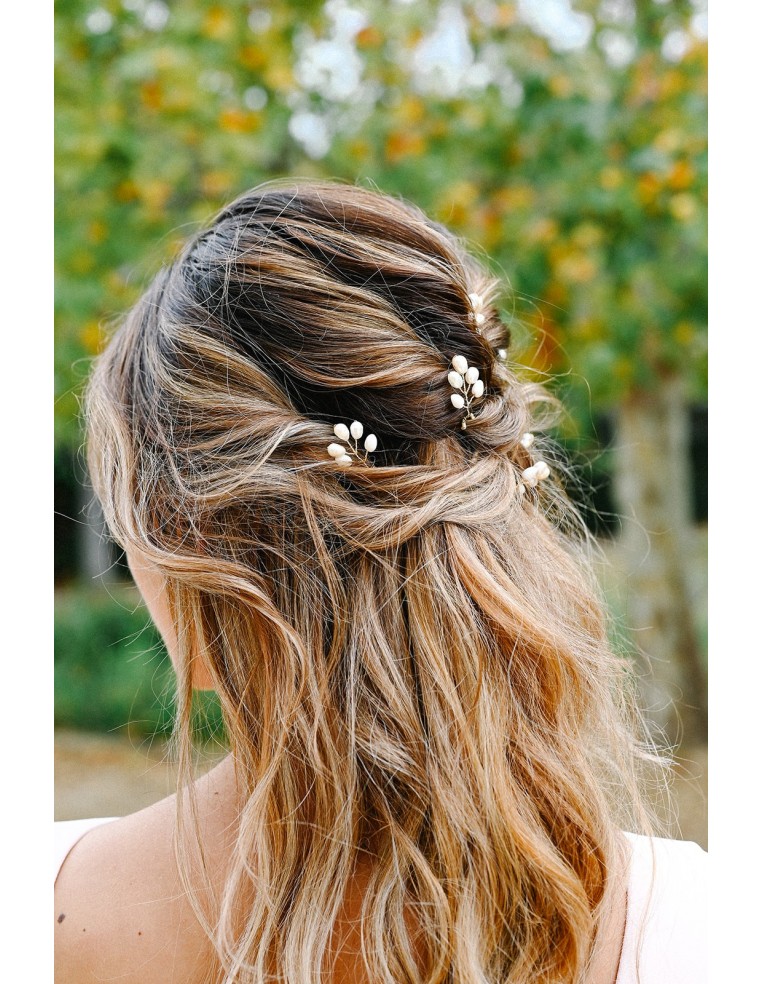 Epingles à cheveux porcelaine froide - Coraly T - Les perles de la Bastide