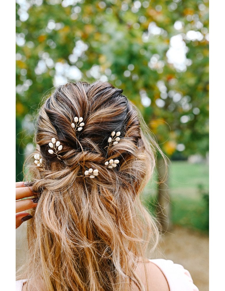 Epingles à cheveux porcelaine froide - Coraly T - Les perles de la Bastide