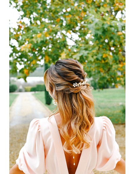 Peigne mariée porcelaine froide - Les Perles de la Bastide - Comptoir Doré