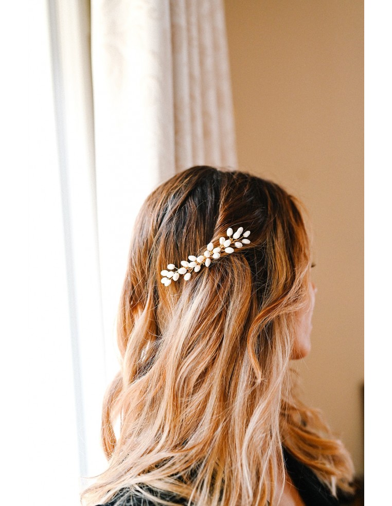 Peigne mariée porcelaine froide - Les Perles de la Bastide - Comptoir Doré