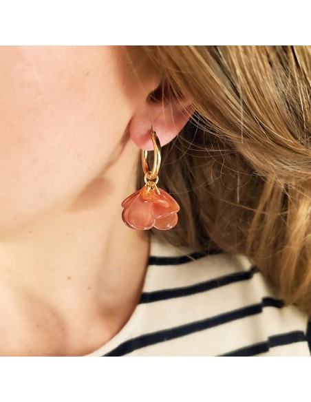 Boucles d'oreilles pétales Colombe - Clarance Bijoux - Comptoir Doré