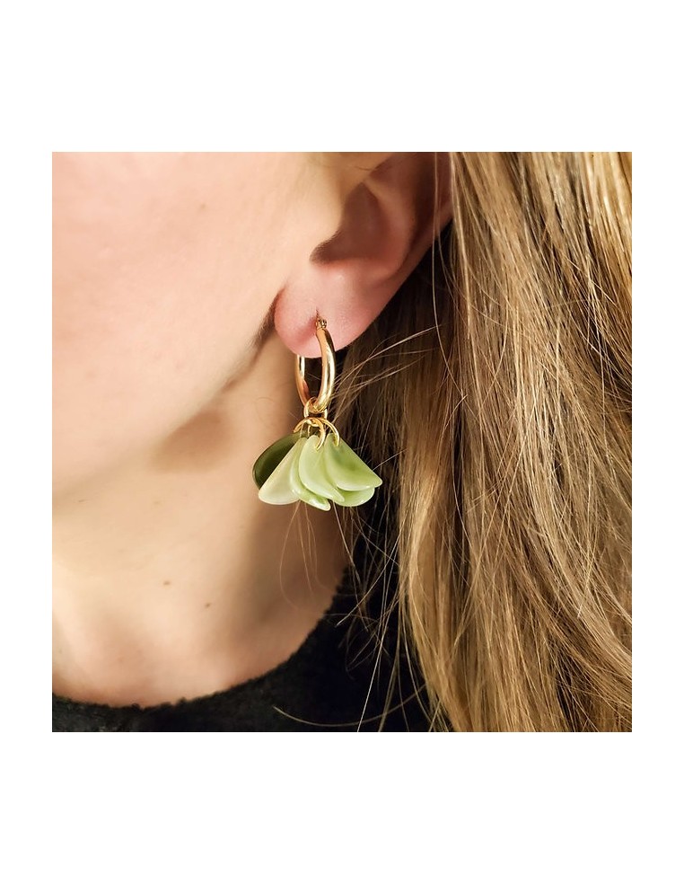 Boucles d'oreilles pétales Colombe - Clarance Bijoux - Comptoir Doré