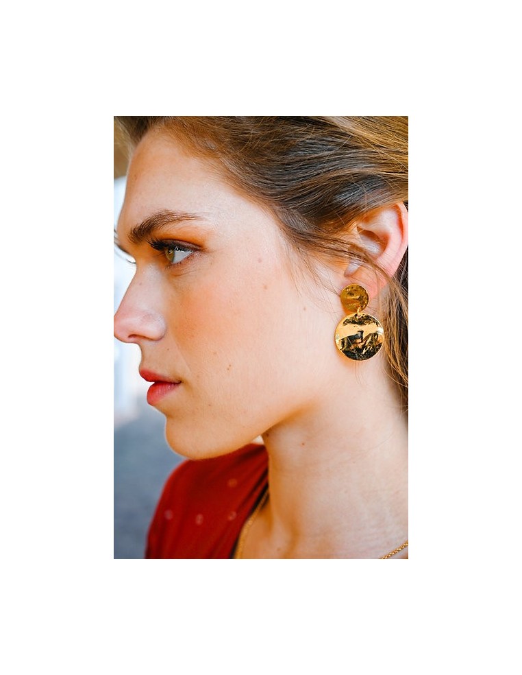 Boucles d'oreilles dorées Laurène - Clarance Bijoux - Comptoir Doré