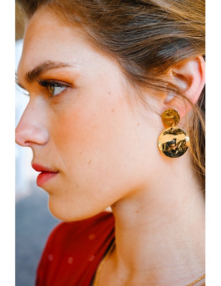 Boucles d'oreilles dorées Laurène - Clarance Bijoux - Comptoir Doré