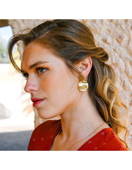 Boucles d'oreilles dorées Laurène - Clarance Bijoux - Comptoir Doré