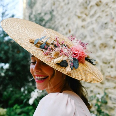 Capeline mariage paille & fleurs séchées - L'Atelier de Clotilde - Comptoir Doré