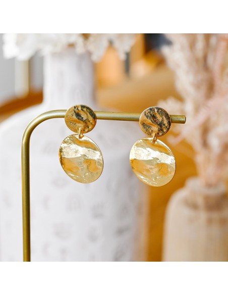 Boucles d'oreilles dorées Laurène - Clarance Bijoux - Comptoir Doré