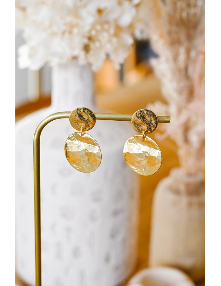Boucles d'oreilles dorées Laurène - Clarance Bijoux - Comptoir Doré