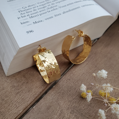 Boucles d'oreilles créoles plates Anne - Clarance Bijoux - Comptoir Doré