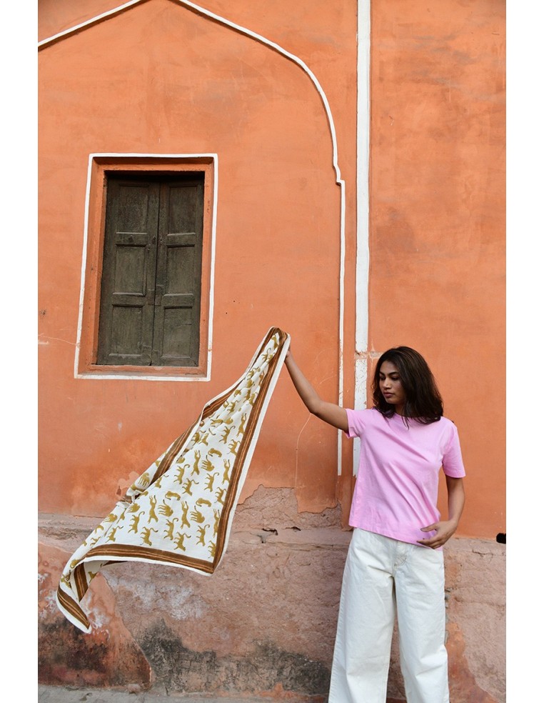 Foulard blockprint léopard - Byzantine APW - Comptoir Doré