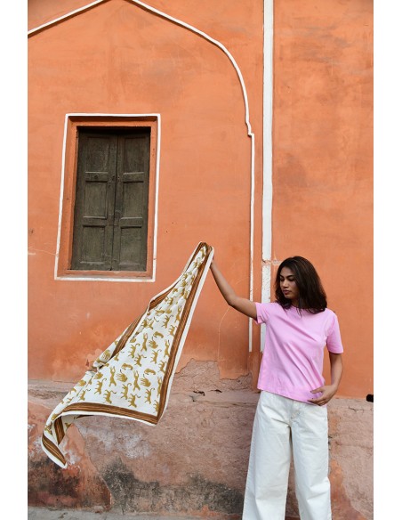 Foulard blockprint léopard - Byzantine APW - Comptoir Doré