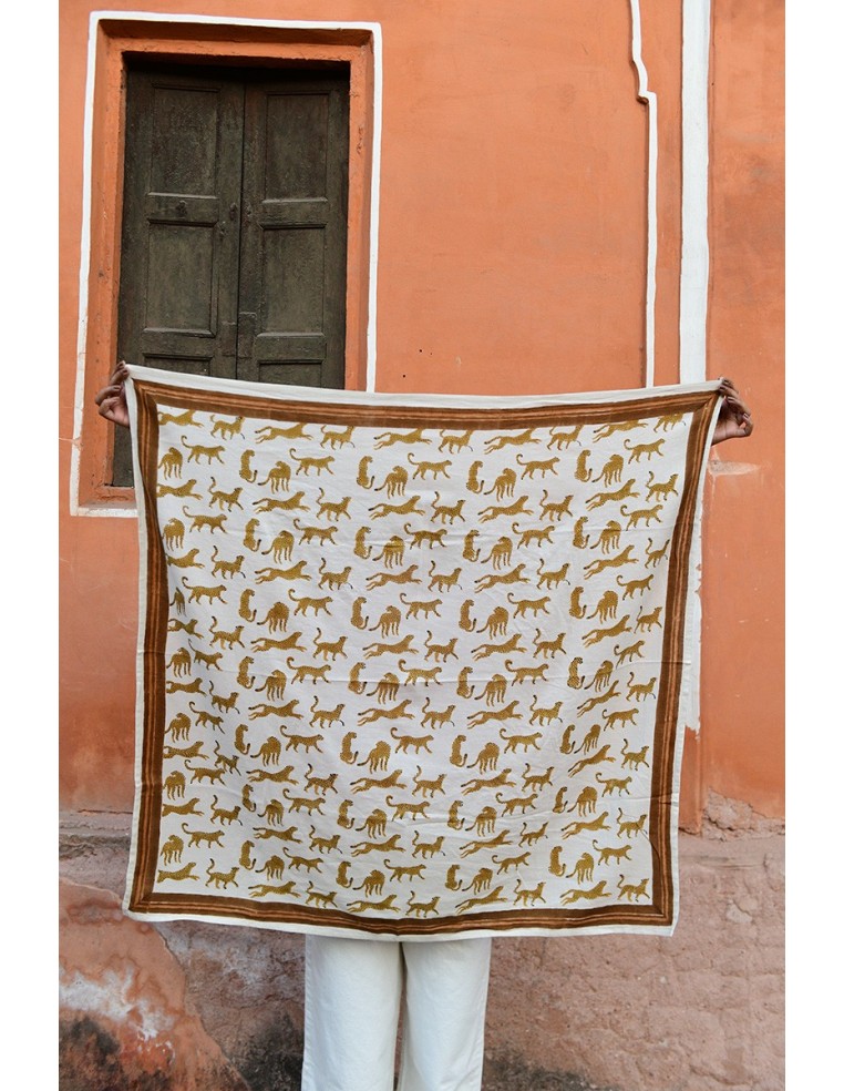 Foulard blockprint léopard - Byzantine APW - Comptoir Doré
