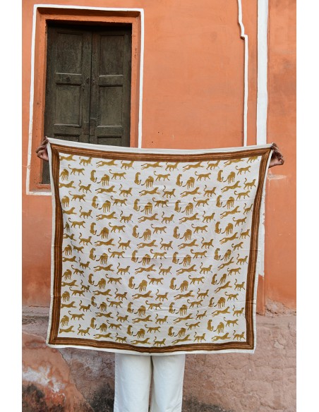 Foulard blockprint léopard - Byzantine APW - Comptoir Doré