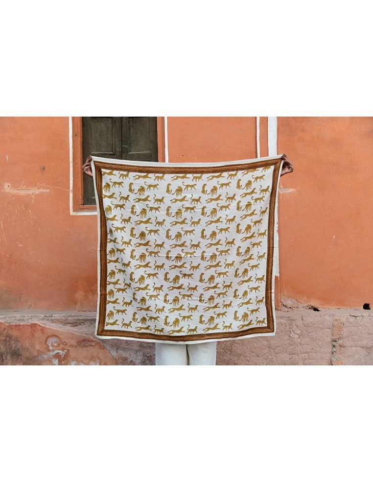 Foulard blockprint léopard - Byzantine APW - Comptoir Doré