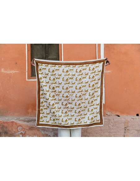 Foulard blockprint léopard - Byzantine APW - Comptoir Doré
