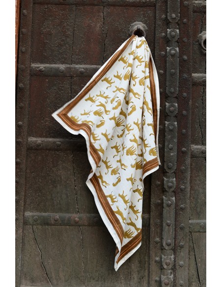 Foulard blockprint léopard - Byzantine APW - Comptoir Doré