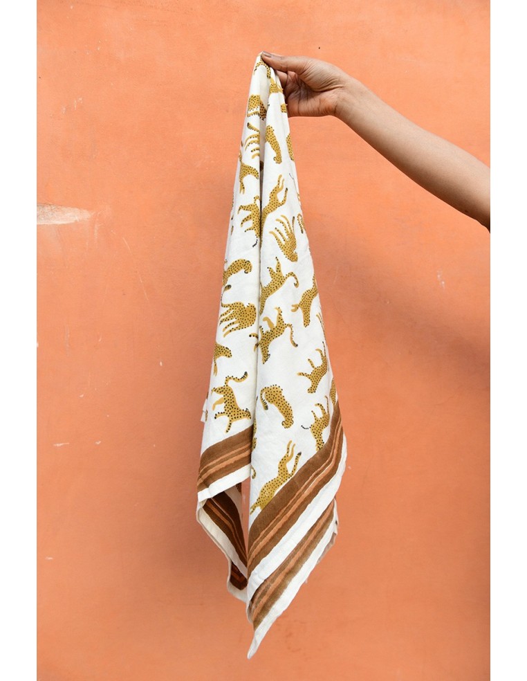 Foulard blockprint léopard - Byzantine APW - Comptoir Doré