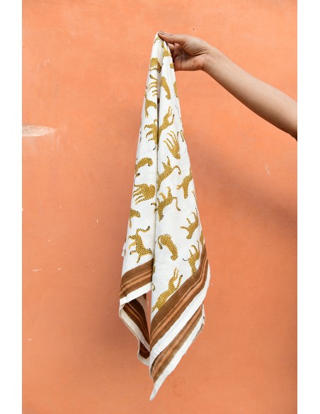 Foulard blockprint léopard - Byzantine APW - Comptoir Doré