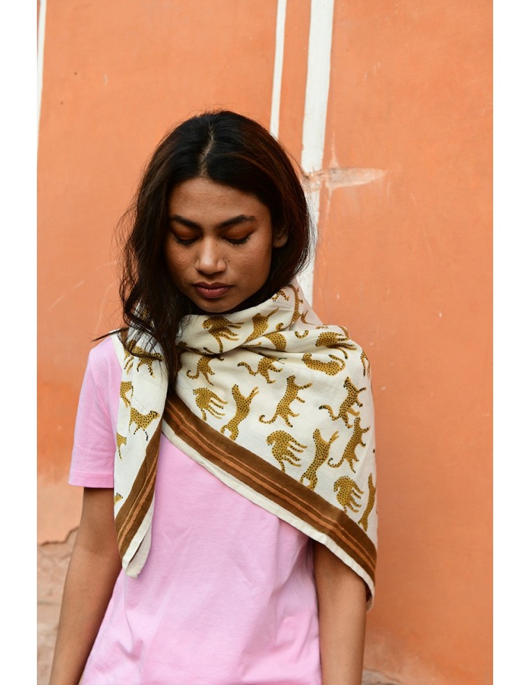 Foulard blockprint léopard - Byzantine APW - Comptoir Doré