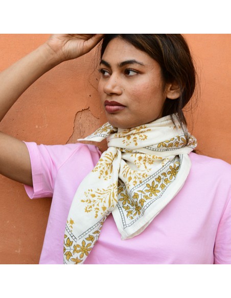 Foulard blockprint indien - Byzantine APW - Comptoir Doré