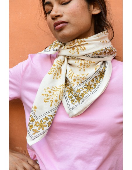 Foulard blockprint indien - Byzantine APW - Comptoir Doré