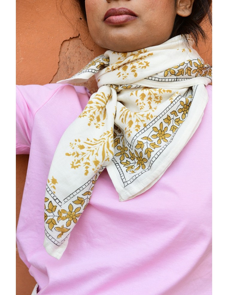 Foulard blockprint indien - Byzantine APW - Comptoir Doré