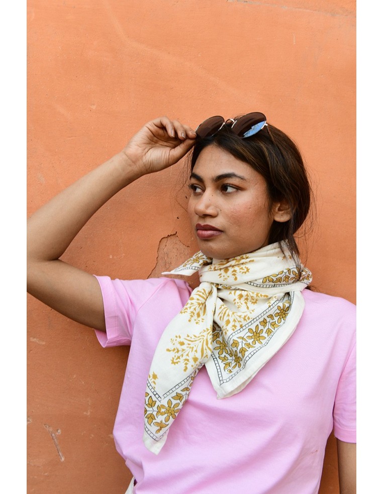 Foulard blockprint indien - Byzantine APW - Comptoir Doré