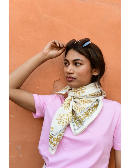 Foulard blockprint indien - Byzantine APW - Comptoir Doré