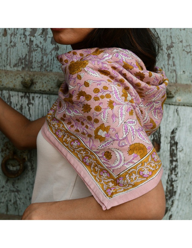 Foulard blockprint indien - Byzantine APW - Comptoir Doré