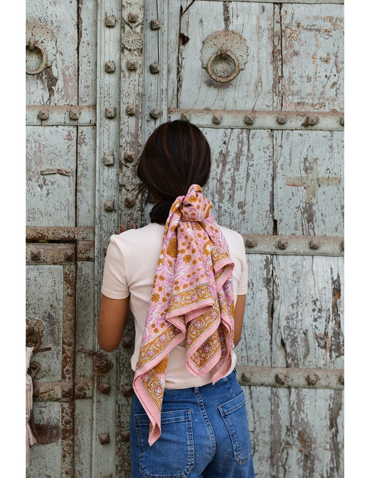 Foulard blockprint indien - Byzantine APW - Comptoir Doré