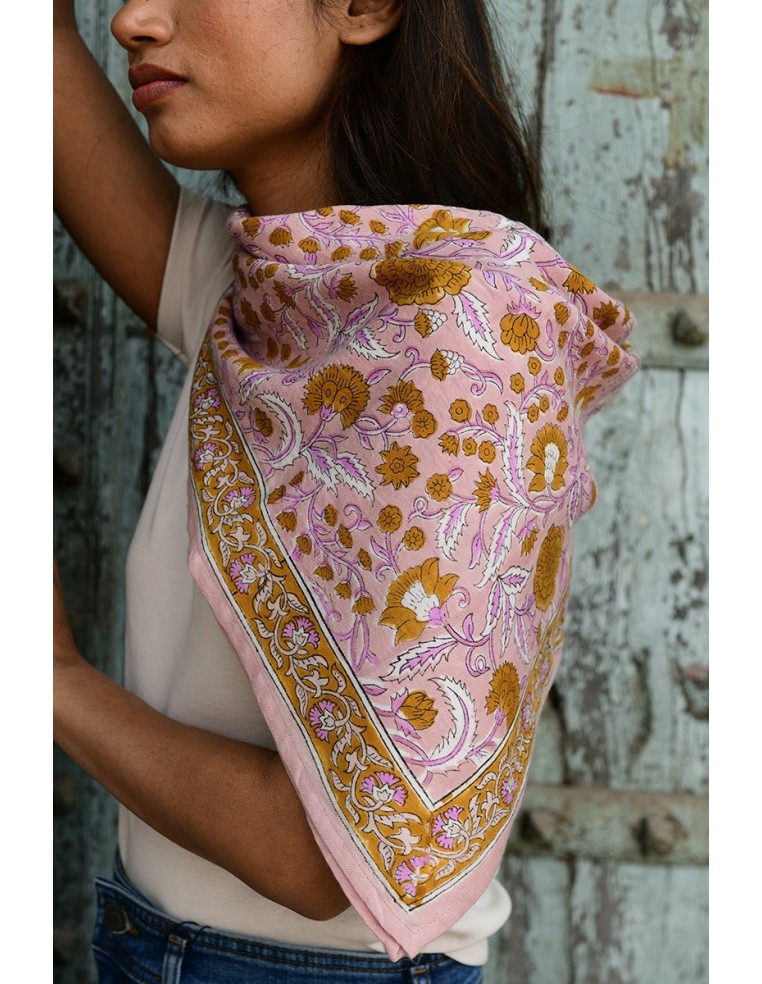 Foulard blockprint indien - Byzantine APW - Comptoir Doré