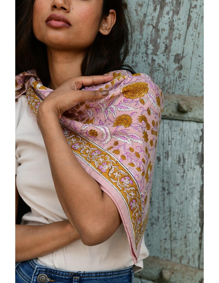 Foulard blockprint indien - Byzantine APW - Comptoir Doré