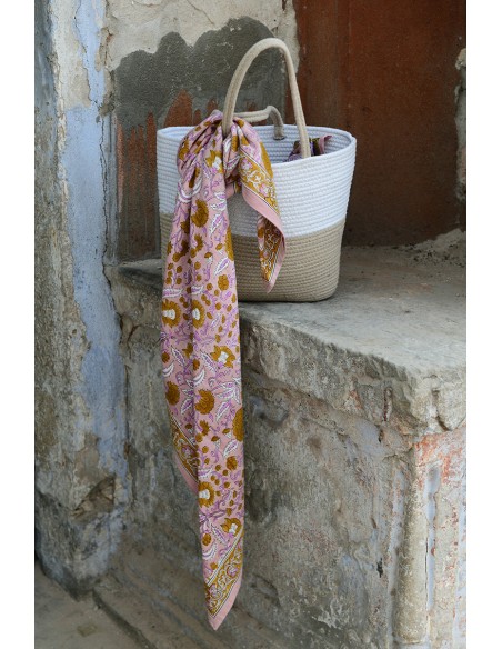 Foulard blockprint indien - Byzantine APW - Comptoir Doré