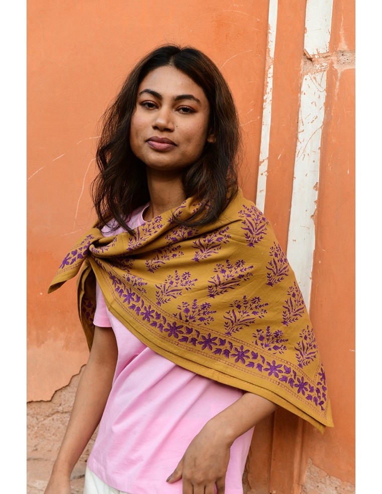 Foulard blockprint indien - Byzantine APW - Comptoir Doré