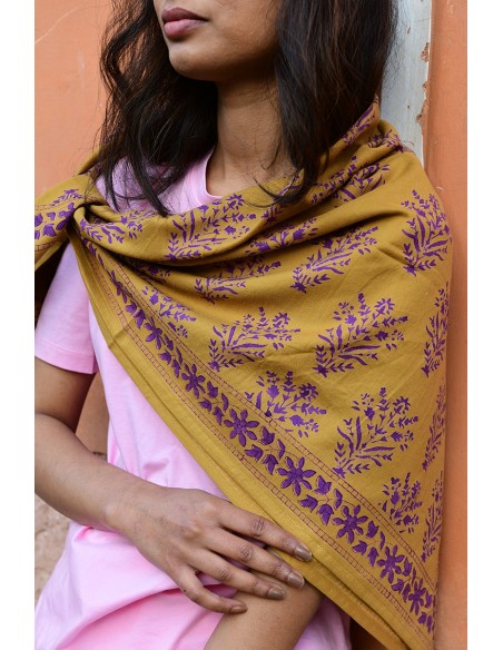 Foulard blockprint indien - Byzantine APW - Comptoir Doré