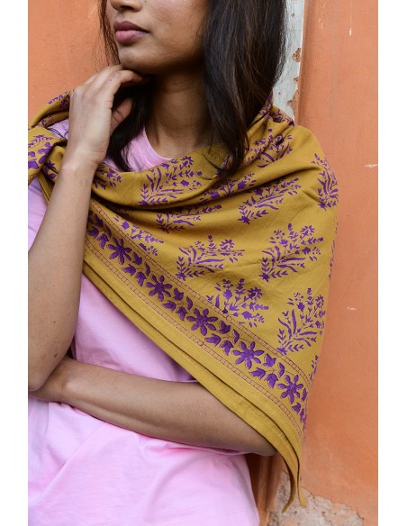 Foulard blockprint indien - Byzantine APW - Comptoir Doré